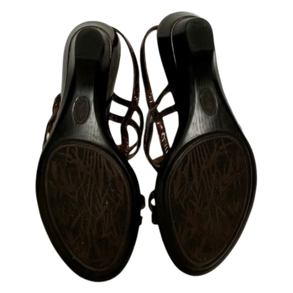 Sofft Patent Leather Open-Toe Wedge Sandal _ Wine _ Size 8M - Picture 5 of 8